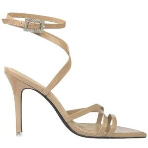 BSS Kimora‎ Strappy Sexy Nude Patent Leather Stiletto Heel Summer Wedding Sz 7.5
